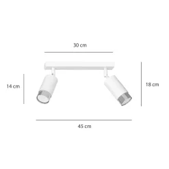 Plafonnier HIRO 2 WH/CHROME, Emibig Lighting, Fabriqué en EU
