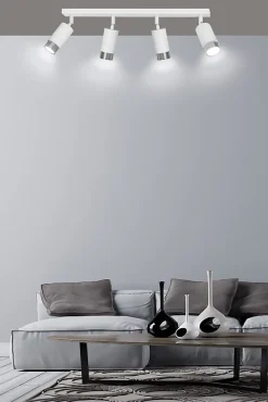 Plafonnier HIRO 4 WH/CHROME, Emibig Lighting, Fabriqué en EU