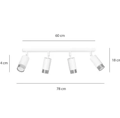 Plafonnier HIRO 4 WH/CHROME, Emibig Lighting, Fabriqué en EU