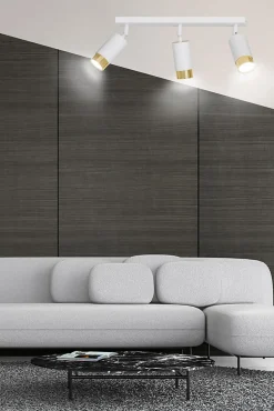 Plafonnier HIRO 3 WH/GOLD, Emibig Lighting, Fabriqué en EU
