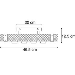 Plafonnier industriel bois et acier 4 lumières - Reena