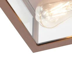 Plafonnier industriel brun rouille IP44 2 lumières - Charlois