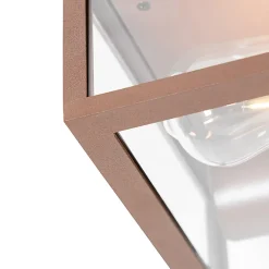 Plafonnier industriel brun rouille IP44 2 lumières - Charlois