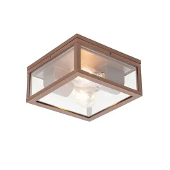 Plafonnier industriel brun rouille IP44 2 lumières - Charlois