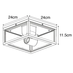 Plafonnier industriel brun rouille IP44 2 lumières - Charlois