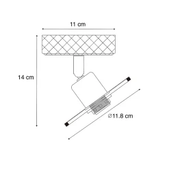 Plafonnier industriel noir avec bois - Jasmijn