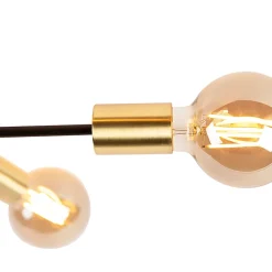 Plafonnier industriel noir avec or 6 lumières - Sydney