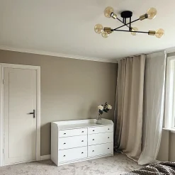 Plafonnier industriel noir avec or 6 lumières - Sydney