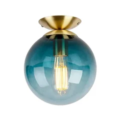 Plafonnier intelligent en laiton avec verre bleu océan, avec Wifi ST64 - Pallon