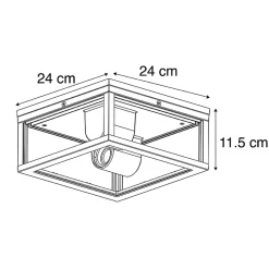 Plafonnier intelligent noir IP44 2 lumières avec Wifi ST64 - Charlois