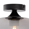 Plafonnier intelligent noir avec verre fumé, WiFi inclus - Busa