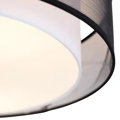 Plafonnier intelligent noir et blanc 50 cm avec 3 Wifi A60 - Drum Duo