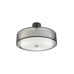 Plafonnier intelligent noir et blanc 50 cm avec 3 Wifi A60 - Drum Duo