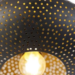 Plafonnier intelligent noir avec or 25 cm avec Wifi P45 - Radiance