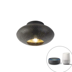 Plafonnier intelligent noir avec or 25 cm avec Wifi P45 - Radiance