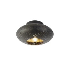 Plafonnier intelligent noir avec or 25 cm avec Wifi P45 - Radiance