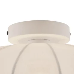 Plafonnier Japandi blanc avec abat-jour en tissu - Bida