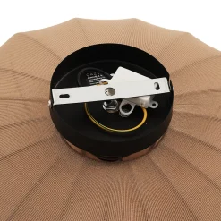 Plafonnier Japandi marron avec abat-jour en tissu - Bida