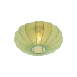 Plafonnier Japandi vert avec abat-jour en tissu - Bida