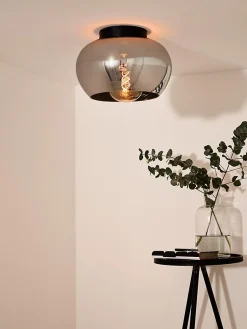 Plafonnier JUDI en verre avec 1xE27 - Fumé - Lucide