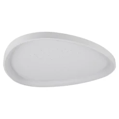 Plafonnier LED ARGESA 42x7cm metal plastique blanc moderne dimmable CCT veilleuse minuterie telecommande effet cristal