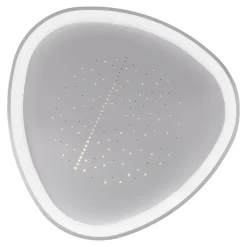 Plafonnier LED ARGESA 42x7cm metal plastique blanc moderne dimmable CCT veilleuse minuterie telecommande effet cristal