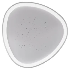 Plafonnier LED ARGESA 42x7cm metal plastique blanc moderne dimmable CCT veilleuse minuterie telecommande effet cristal