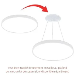 Plafonnier LED Blanc 18W 25cm - Blanc Neutre 4000K - 5500K - SILAMP
