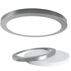 Plafonnier LED BONUS metal plastique chrome blanc interchangeable LED fixes diametre 33 cm