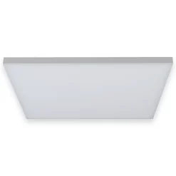 Plafonnier LED 'CARENTE' longueur de côté 45 cm, sans cadre, nombreuses fonctions, en métal et plastique, blanc, LED intégrées