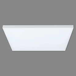 Plafonnier LED 'CARENTE' longueur de côté 45 cm, sans cadre, nombreuses fonctions, en métal et plastique, blanc, LED intégrées