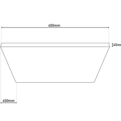Plafonnier LED 'CARENTE' longueur de côté 45 cm, sans cadre, nombreuses fonctions, en métal et plastique, blanc, LED intégrées