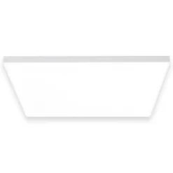 Plafonnier LED 'CARENTE' longueur de côté 45 cm, sans cadre, nombreuses fonctions, en métal et plastique, blanc, LED intégrées