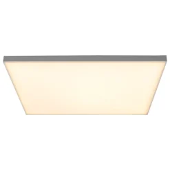 Plafonnier LED 'CARENTE' longueur de côté 45 cm, sans cadre, nombreuses fonctions, en métal et plastique, blanc, LED intégrées