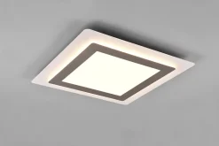 Plafonnier LED carré - dimmable - CCT -nickel mat - Trio - Morgan