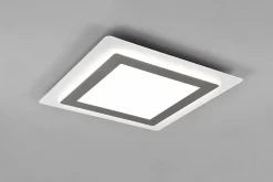 Plafonnier LED carré - dimmable - CCT -nickel mat - Trio - Morgan