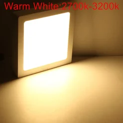 Plafonnier led Carré en saillie 18W 225x225mm Blanc Chaud 3000K