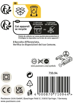 Plafonnier LED Casca IP44 White Switch 1500lm 230V 16W Alu mat