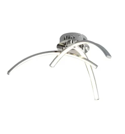 Plafonnier LED chromé design 3 branches - Ova