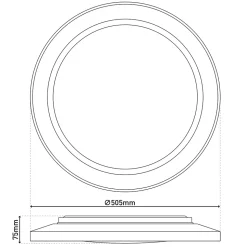 Plafonnier LED CLAIRE D 50.5cm H 7.5cm metal plastique blanc 1600lm dimmable CCT 3000 a 5000K LEDs integrees veilleuse