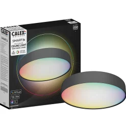 Plafonnier LED connecté Smart RGB Ø40 cm noir IP20 24W 2350lm Calex