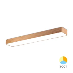 Plafonnier LED Décoratif 45W 3en1 4650lm finition bois