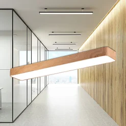 Plafonnier LED Décoratif 45W 3en1 4650lm finition bois