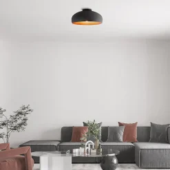 Plafonnier LED décoratif 1xE27 23W IP20 - Métal noir