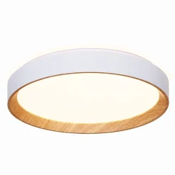 Plafonnier LED de plafond 30W 38cm CCT 3000K6000K BlancEffet Bois Modèle LUNADA