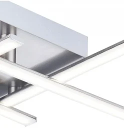 Plafonnier LED design 4 bras nickel - Yuna