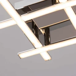 Plafonnier LED design 4 bras chromés - Yuna