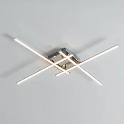 Plafonnier LED design 4 bras chromés - Yuna