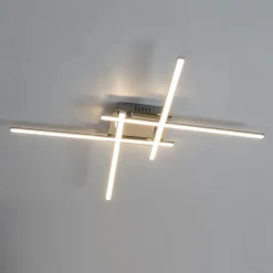 Plafonnier LED design 4 bras chromés - Yuna