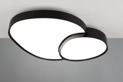 Plafonnier LED design noir mat, dimmable avec télécommande - Trio - Rise